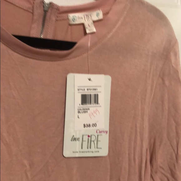 NWT pink mixed media top - Picture 4 of 4